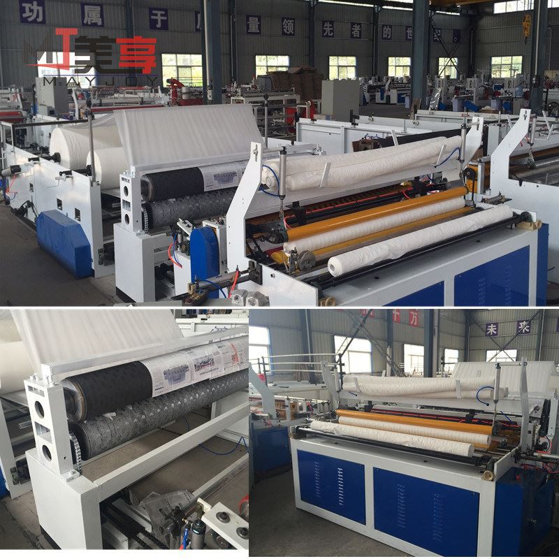 Toilet Paper Roll Making Machine Rewinding Machine With Embossing