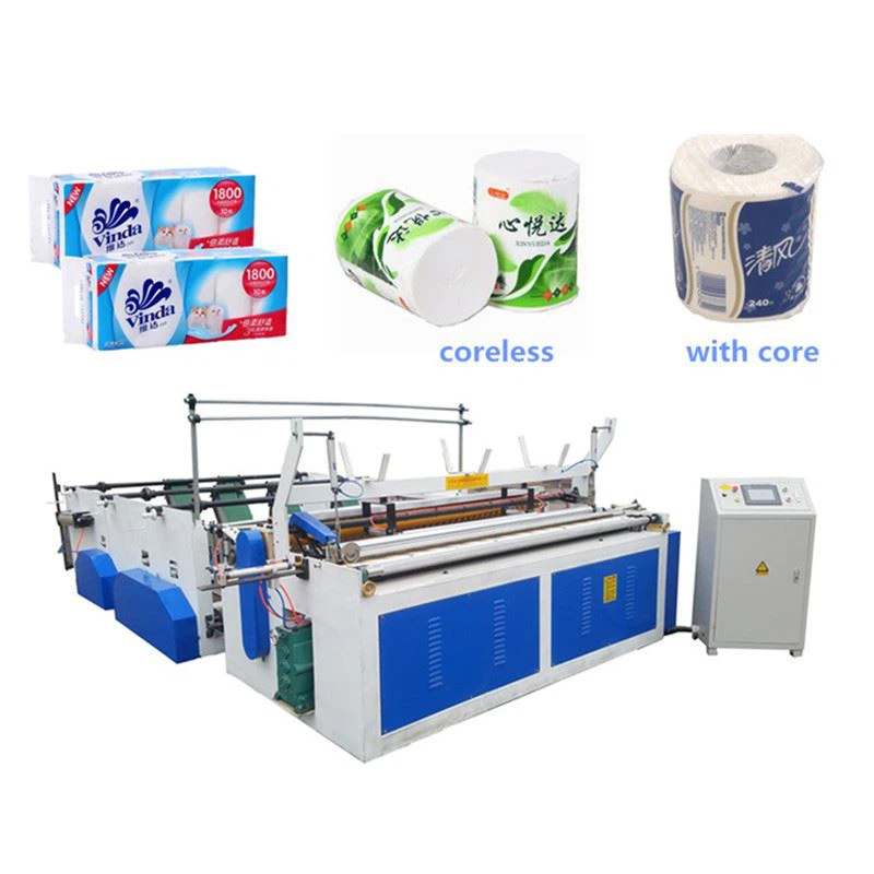 Automatic Tissue Paper Rewinder Toilet Paper Roll Making Machine